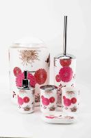 Ensemble d'accessoires de salle de bain de luxe 6 pièces en plastique écologique : poubelle, distributeur de savon, porte-savon, porte-brosse de toilette, porte-brosse à dents