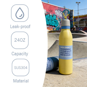 Botella de Agua de Acero Inoxidable 304 <span class=keywords><strong>con</strong></span> Aislamiento al Vacío de Doble Pared, Estilo OWA, Color Macaron, para Bebidas Frías y Calientes, Moderna, para <span class=keywords><strong>Mujer</strong></span> - Product Image 2