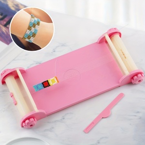 Nhựa Bead Loom, threading Rack Bead dệt máy gạo Bead Weaver DIY Vòng đeo tay handmade Bead ráp dây, tím hồng xanh - Product Image 1