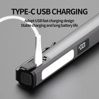 Lampe de travail portable en ABS de type stylo, haute luminosité, rechargeable par USB, étanche IP54, avec clip magnétique, lampe torche LED COB