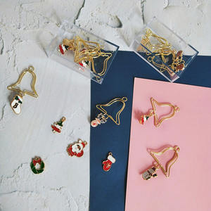 Clips de papier mémo mixtes, 5 pièces/boîte, pinces à photos arbre de noël or, forêt, toile à tissu, marque-page, Clips de décoration artisanaux, 5 pièces - Product Image 4