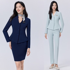 Women's Suit Set Long Sleeve Polyester Workwear For Hotel Receptionist Jewelry Store Fall 2025 - Product Image 1