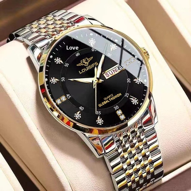 Men's Stainless Steel Quartz Analog Watch Business Fashion Pointer Dial Luxury