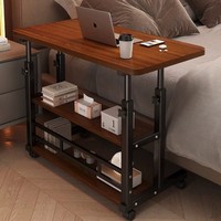 Table de chevet mobile, bureau d'ordinateur réglable en hauteur, bureau d'écriture simple pour la maison, petit bureau pour chambre à coucher, dortoirs, en panneau de MDF