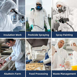 Combinaison jetable microporeuse non tissée CE Type 5 6 Vêtements de travail de sécurité - Product Image 4