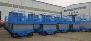 पोर्टेबल इलेक्ट्रिक आयरन कैंची लिफ्ट 4-16 मीटर हवाई कार्य मंच 4 पर क्षमता 2100x830 मिमी टेबल मोबाइल लिफ्ट गोदाम - Product Image 4