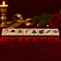 Nouvelles Tuiles de Mahjong Japonais Classiques de Luxe Rouge et Or, Motif Dessin Animé 3D avec Strass, Durables pour les Fêtes et le Divertissement
