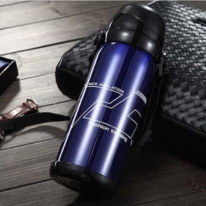 Outdoor Double-lid Vacuum Insulated Stainless Steel <b>Large</b>-capacity Sports Travel Water Bottle Portable Strap 6-12hr Thermal - Product Image 4