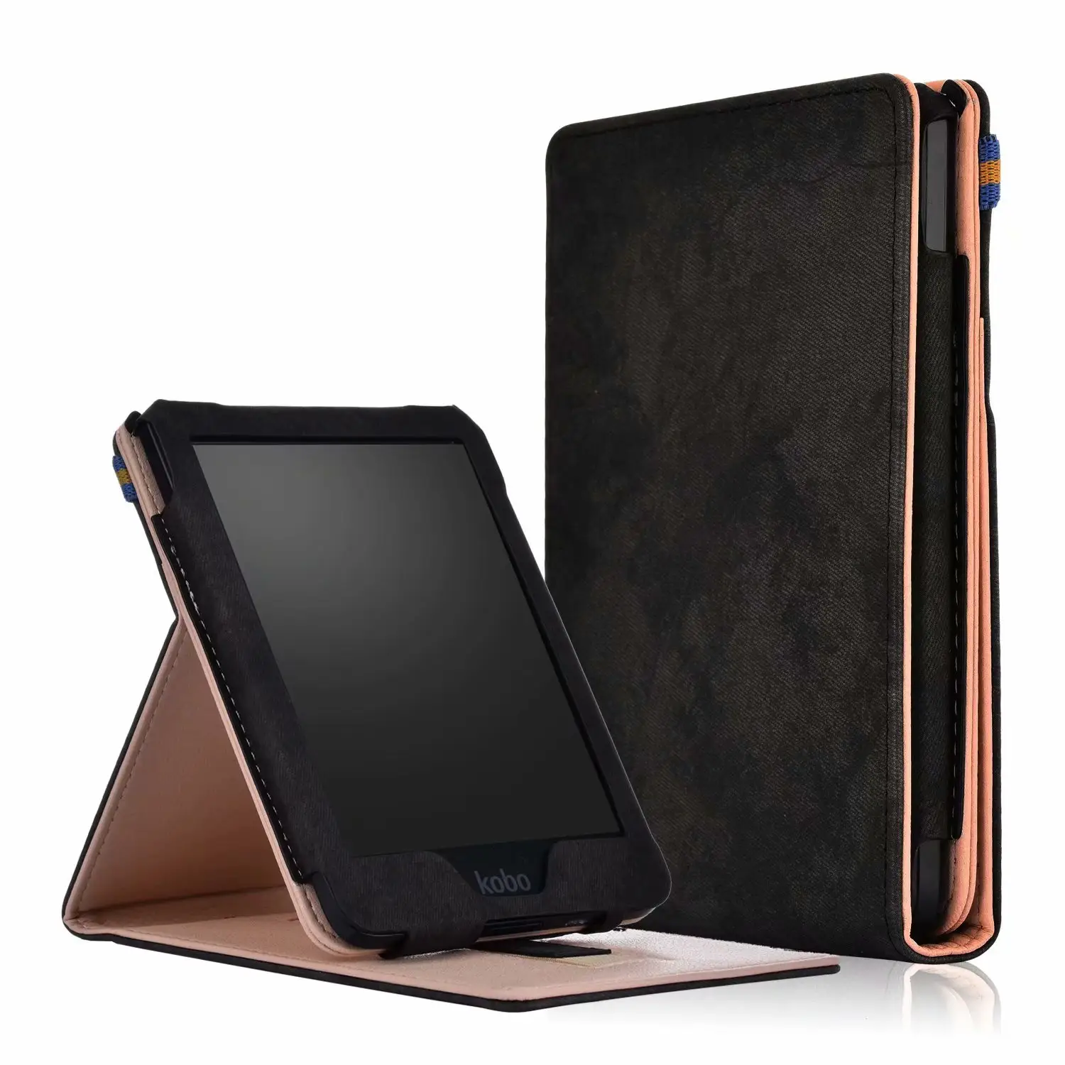 Luxury Leather Case for Kobo Clara HD Tablet Full Protective Cover with Card Pocket Three Slot Stand Function
