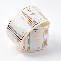 Étiquettes autocollantes personnalisées en vinyle imperméable avec logo en feuille d'or pour produits cosmétiques, shampooings et soins de la peau, impression en rouleau pour emballage de bouteilles