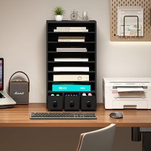 Đen 10-ngăn tập tin văn phòng SORTER <span class=keywords><strong>3</strong></span> ngăn kéo máy tính để bàn tổ chức vật liệu gỗ - Product Image 5