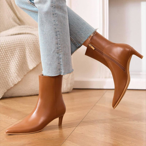 Fashion <strong>Women's</strong> Pointed Toe <strong>Low</strong> <strong>Heel</strong> Booties Shoes <strong>With</strong> Side Zipper <strong>Ankle</strong> <strong>Boots</strong> - Product Image 6