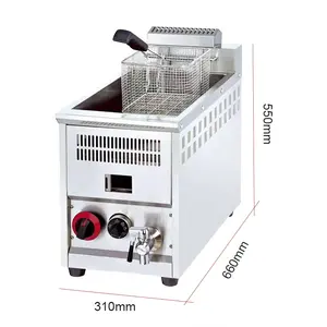 Hot Stainless Steel Double Tank Two Baskets Fryer Equipment 12 L Commercial Electrical Potato Chips Fryer /Deep Fryer for Gas
