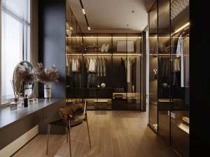 ตู้เสื้อผ้าตู้เก็บเสื้อคลุมประตูกระจกไฟ LED ตู้เสื้อผ้าเปิดปรับแต่งได้ - Product Image 3