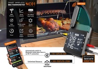 EasyBBQ NC01 termometer panggangan BBQ nirkabel pintar dengan tampilan LCD ABS bahan plastik pemindai daging OEM/ODM didukung