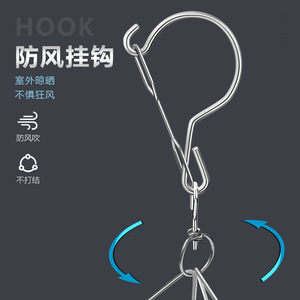 Stainless Steel Sock <b>Clips</b> 12Pcs Rectangle <b>Hook</b> Type Windproof Clothes Hanger Drying Rack Organizer - Product Image 4