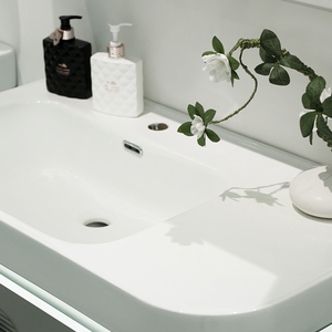 Ensemble de meubles de salle de bain de luxe moderne et minimaliste 2026 sur mesure avec miroir en bois, meuble-lavabo et bar mural pour hôtel - Product Image 4