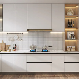 Europe Standard Solid Wood Professional High Gloss Cabinets Made in China Lacquer Wooden Kitchen Furniture Cabinet - Product Image 2