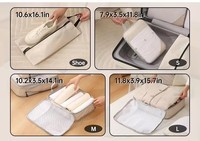 HANFEIZI Travel 4pcs Set Organisateur de bagages compressés Sacs de rangement pour vêtements Cubes d'emballage à compression