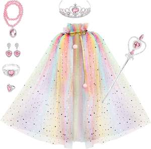 Halloween Elsa princesa capa Navidad cumpleaños fiesta vestido niñas lentejuelas capa + Tiara corona joyería bebé niñas vestir disfraz - Product Image 4