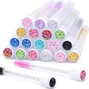 หลอดใส่แปรงปัดขนตา 50 ชิ้น พร้อมแท่งมาสคาร่าคริสตัล หวีปัดคิ้ว ที่เก็บแปรงปัดขนตา อุปกรณ์แต่งหน้า - Product Image 2