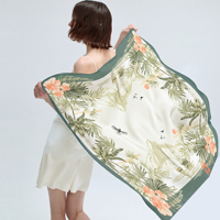 Foulard carré en soie de mûrier, personnalisable avec logo, haut de gamme, pour événements de salon, cadeau, accessoire féminin
