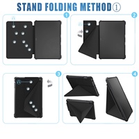 Étui compatible avec le tout nouveau Kindle Fire HD 8 & 8 Plus Tablet Origami Standing Shell Cover avec étui magnétique en TPU