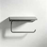 Porte-papier toilette en alliage d'aluminium usiné avec étagère de rangement, support mural personnalisé pour salle de bain, service OEM