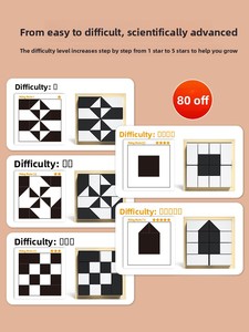 Blocchi di Costruzione in Legno Nascosti Bianchi e Neri, Puzzle a Tema Animali e Natura, <span class=keywords><strong>Giochi</strong></span> di Allenamento Mentale e Intelligenza per Bambini - Product Image 5