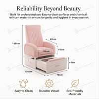 Nueva Silla de Pedicura de Lujo, Silla de Spa para Manicura Rosa, Sin Plomería, Silla de Masaje de Pies, Silla de Pedicura Móvil con Bañera para Pies