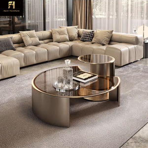 <span class=keywords><strong>Mesa</strong></span> de Centro de Vidrio Templado <span class=keywords><strong>Semicircular</strong></span> Estilo Americano para Sala de Estar, Diseño Creativo de Lujo Italiano - Product Image 4