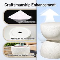 Table d'appoint extérieure en terrazzo véritable en forme d'heure de prière, table d'appoint décorative moderne pour jardin, table basse pour patio et décoration intérieure