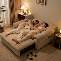 Sofá Cama de Tela de Diseño Moderno, Sofá Cama Doble Individual Convertible, Sofá Cama Plegable para Sala de Estar, Muebles de Fábrica