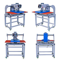 Machine d'impression textile pour t-shirts, presse pneumatique à double plaque chauffante, vêtements finis, 60x40cm, semi-automatique