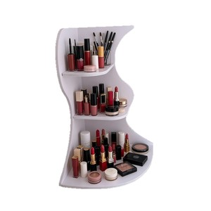 Étagère de rangement multi-niveaux à 3 niveaux pour cosmétiques et maquillage, design ondulé, pour bureau - Product Image 5