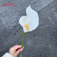 Dalian Chermy DC133 – Nouvelle fleur décorative populaire pour mariage, lys calla artificiel en EVA, toucher réel, blanc, pour la fête des mères