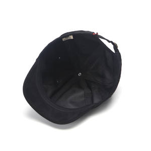 مهرج تطريز مخصص عالي الجودة بأربعة مواسم بلون واحد من جلد الغزال المخملي الرجعي الرجعي 3 شورت Brim - Product Image 2