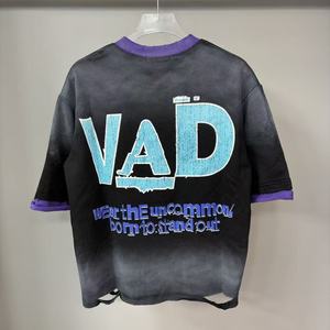 T-shirt pour homme avec imprimé Alien, effet vintage délavé, strass, col rond, manches courtes, style streetwear - Product Image 2