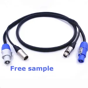 waterproof connector plug DMX Combi Combo Hybrid cable powercon Farland 3 pin Connector for distributor