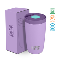 Mug de voyage isotherme en acier inoxydable Everich 12 oz - Couvercle rabattable anti-fuite, tasse à café à double paroi sous vide, sans BPA