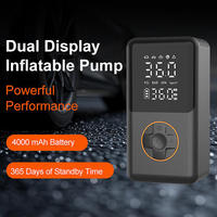 Mini Compresseur d'Air Numérique Sans Fil pour Voiture avec Gonfleur de Pneus 4000mAh pour Pneus, Vélos, Ballons, Arrêt Automatique, Pompe à Air Portable et Banque d'Alimentation