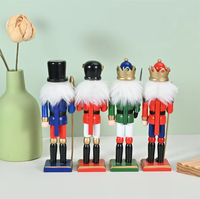 Großhandel 7,09 Zoll Holz-Nussknacker-Soldaten-Set Handbemalte Weihnachtstischfigur Heim-Feiertagsdekoration