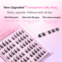 Extensions de cils en grappe auto-adhésives sans colle, pré-collées, à poser soi-même, style Hare, pour débutants et maquillage en salon