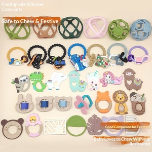 Food Grade Silicone Christmas <b>Ring</b> Baby Teether BPA Free Hand Grip Toddler <b>Kids</b> Teething Chew Toy Infant Soothing Gift - Product Image 2