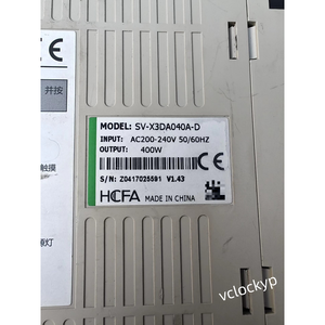 Servoaccionamiento HCFA SV-X3DA040A-D 400W AC200-240V 50/60Hz V1.43 - para piezas usadas - Product Image 2