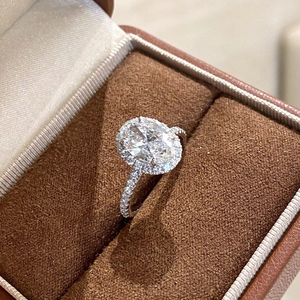 Bague de fiançailles Xinfly Luxury Pt950 en platine avec diamant ovale de 1 carat certifié IGI, cultivé en laboratoire, pour elle - Product Image 2