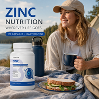 Capsules de zinc, formule minérale essentielle, flacon de 120 unités pour le soutien nutritionnel quotidien des adultes, certifié HACCP, OEM/ODM disponible