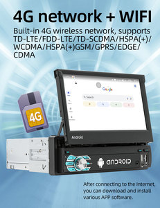 Автомагнитола BQCC 1 DIN с 7-дюймовым выдвижным HD-экраном, Carplay, WIFI, <span class=keywords><strong>GPS</strong></span>, Android 13, 4/64 ГБ, Mirror Link, AUX, USB-C, SDK - Product Image 4