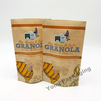 Custom Logo Biologisch Afbreekbaar Vetvrij Papieren Zakken Vochtbestendig Voor Eiwit Fruit Granola Noot