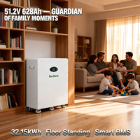 Baterai LiFePO4 32kWh 51.2V 48V 628Ah untuk Sistem Energi Surya Tipe Berdiri Lantai dengan Roda